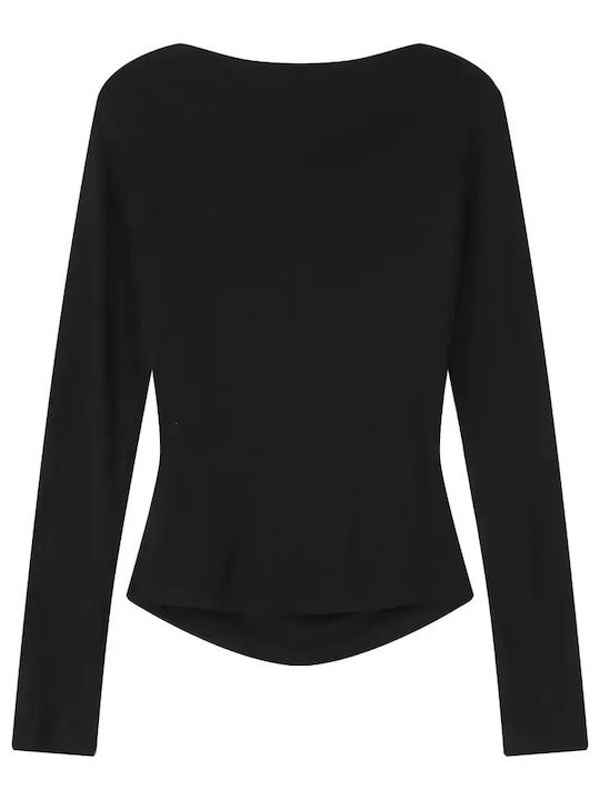 Women's Summer Blouse Long Sleeve Noir