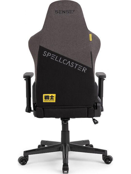SENSE7 Spellmaster Fabric Senshi Edition Fabric Gaming Chair with Adjustable Arms Gray