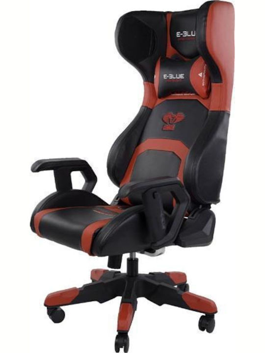 E-Blue Cobra Artificial Leather Gaming Chair with Adjustable Arms Red