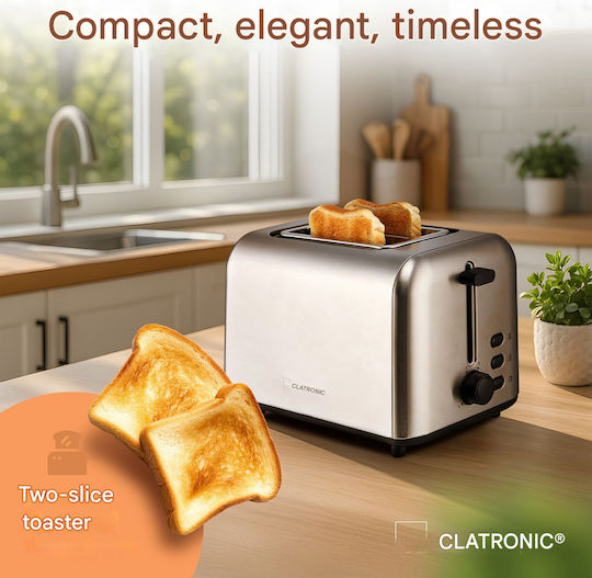 Clatronic Тостер Двуместна 750W Сив