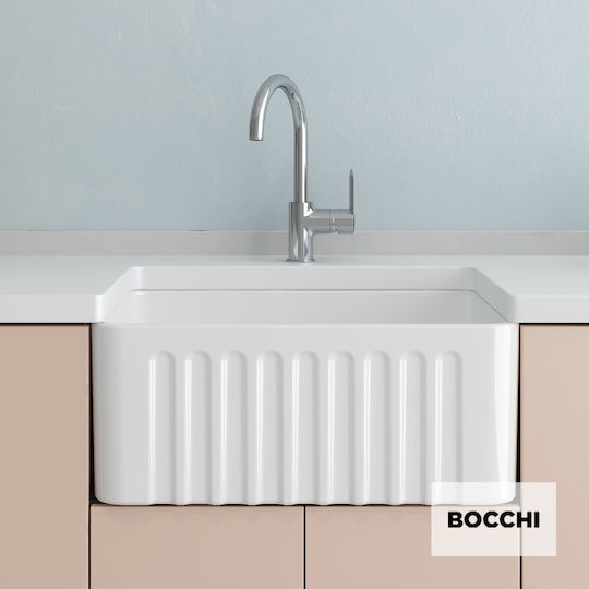 Bocchi Υποκαθήμενος Νεροχύτης Πορσελάνινος Μ61xΠ46.5cm Λευκός