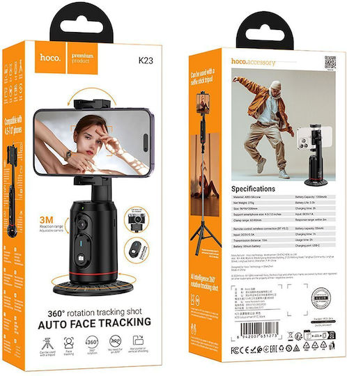 Hoco K23 Mobile Phone Holder 360 Degree Auto Face Tracking Black