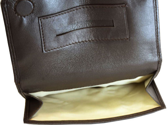 Ginis Leather Tobacco Pouch With Snap Closure Coffee Papers