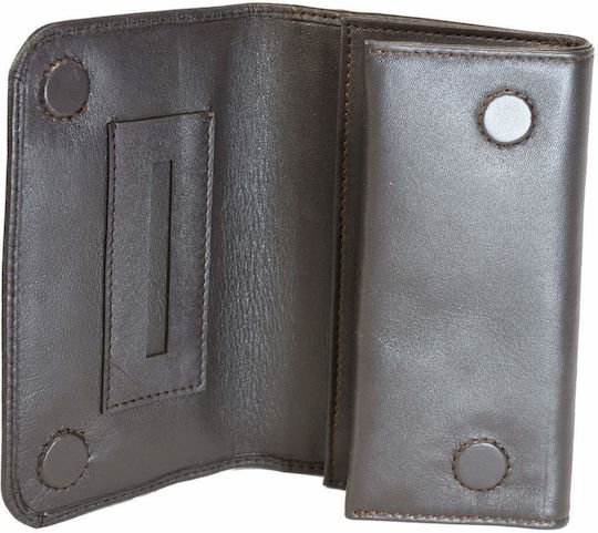 Ginis Leather Tobacco Pouch With Snap Closure Coffee Papers