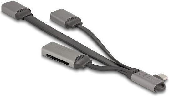 DeLock Hub 3 Porturi USB 2.0 Cu Conectare USB-A Gri