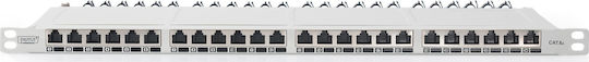 Digitus Patch Panel Shielded για Rack 0.5U 19" 48 Θυρών cat6a Γκρι