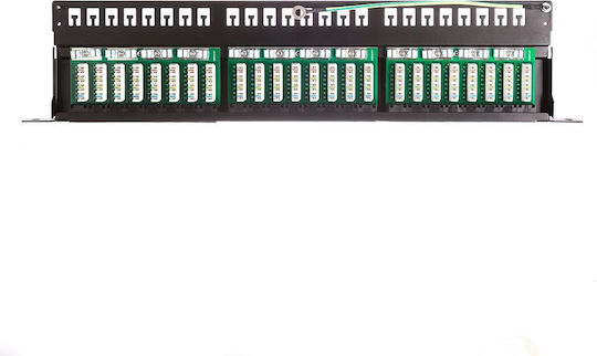 Netrack Panou De Patch Neprotejat Pentru Rack 0.5U 19" 24 Prize Cat5e / Cat7 / Cat6 / Cat6a Negru