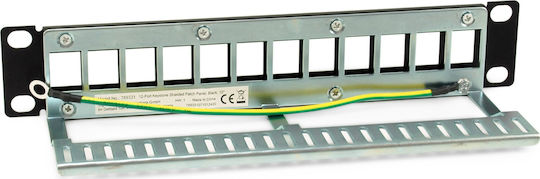 Equip Patch Panel Keystone για Rack 1U 10" cat6a Μαύρο