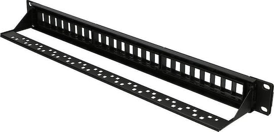 Extralink Patch Panel Keystone for Rack 1U 19" with 24 Ports Black