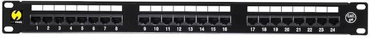 Netrack Patch Panel Unshielded για Rack 19" 24 Θυρών Μαύρο