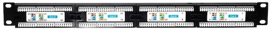 Netrack Patch Panel Unshielded για Rack 19" 24 Θυρών cat6