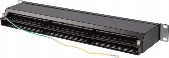 Lanberg Patch Panel Shielded για Rack 1U 19" 48 Θυρών cat5e Μαύρο