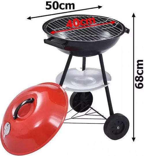 Karvounis Portable Charcoal Grill with Lid 50cmx50cm