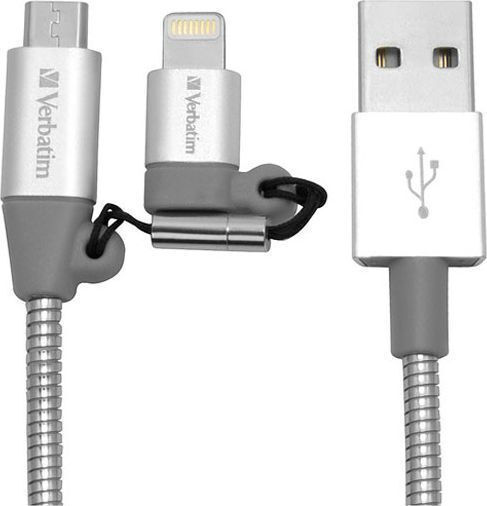Verbatim Braided USB to Lightning / micro USB Cable Γκρι 1m (48869)