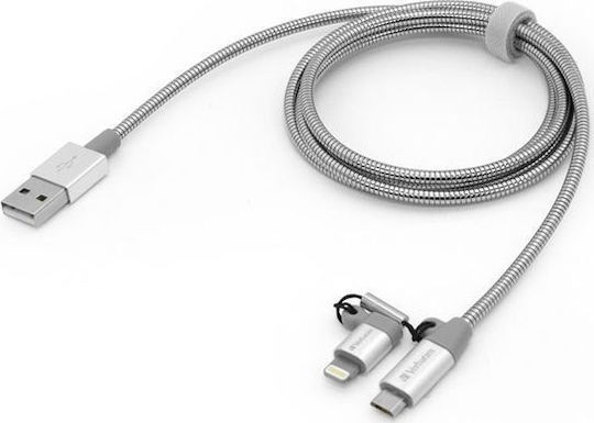 Verbatim Braided USB to Lightning / micro USB Cable Γκρι 1m (48869)