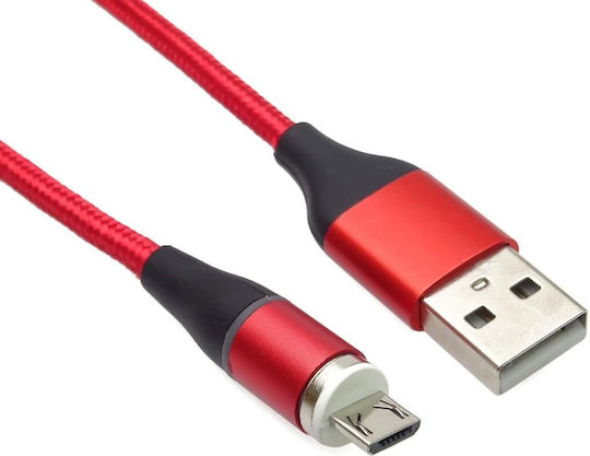 PremiumCord Плетена USB към Type-C / micro USB Кабел Червен 1м (ku2m1fgr)