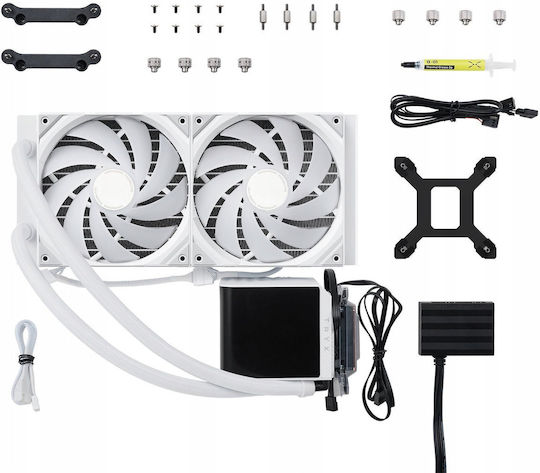 Tryx Panorama 280 Υδρόψυξη AIO CPU με 2 Ανεμιστήρες 140mm και ARGB Φωτισμό Λευκή