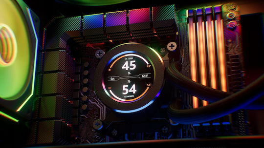 Krux HydroGlance 240 ARGB Water Cooling System AIO CPU with 2 120mm Fans