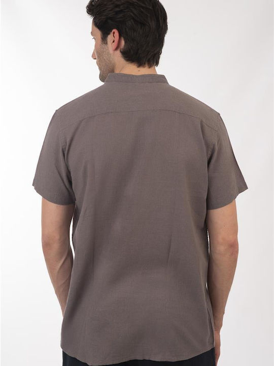 Kurzärmlig Leinen Hemd Gray