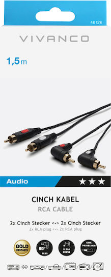 Vivanco Cable 2x RCA male - 2x RCA male 1.5m
