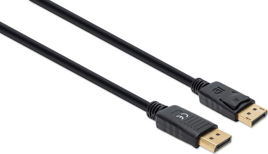 Manhattan Cable DisplayPort male - DisplayPort male 2m Μαύρο (355575)