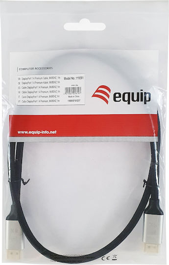 Equip Cable DisplayPort male - DisplayPort male 1.4m Μαύρο (119266)