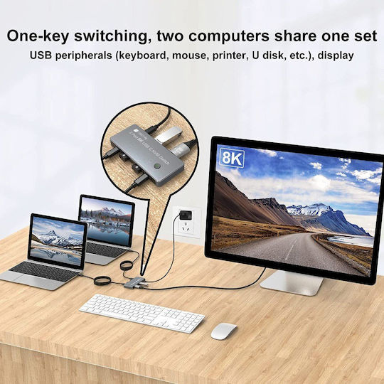 Techly IDATA KVM-DPC8K KVM & Data Switch