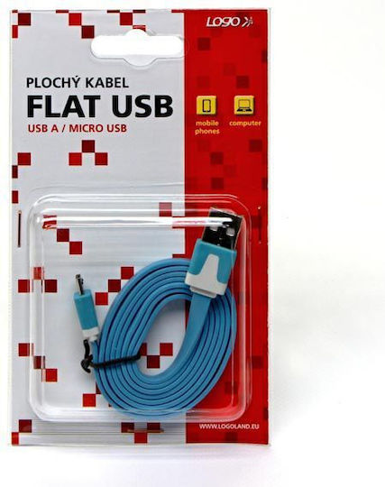 Logo Collection Regular USB 2.0 to micro USB Cable Μπλε 1m
