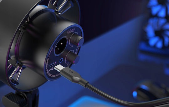 Fifine T688 Δυναμικό Микрофон XLR / USB Шоково монтиран в Черен Цвят