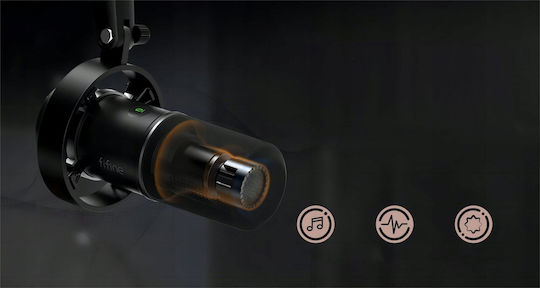 Fifine T688 Δυναμικό Микрофон XLR / USB Шоково монтиран в Черен Цвят