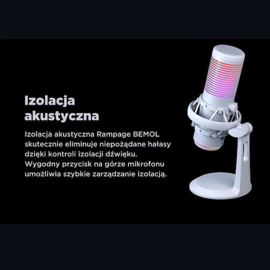 Rampage Bemol RGB Микрофон Настолен в White Цвят