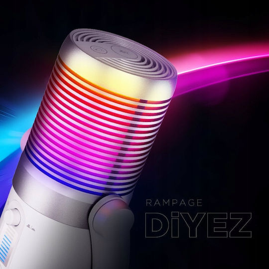 Rampage Diyez RGB Δυναμικό Microfon de birou în Culoarea White
