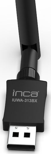 Inca IUWA-313BX Αντάπτορας Δικτύου USB με Ασύρματη Σύνδεση Wi-Fi και Αποσπώμενη Κεραία