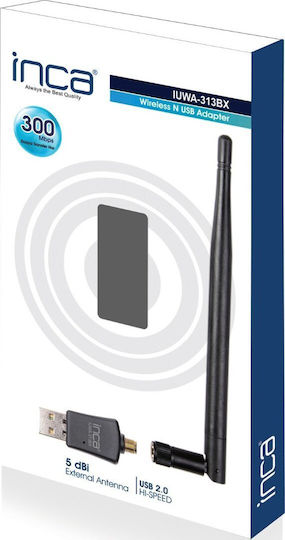 Inca IUWA-313BX Αντάπτορας Δικτύου USB με Ασύρματη Σύνδεση Wi-Fi και Αποσπώμενη Κεραία