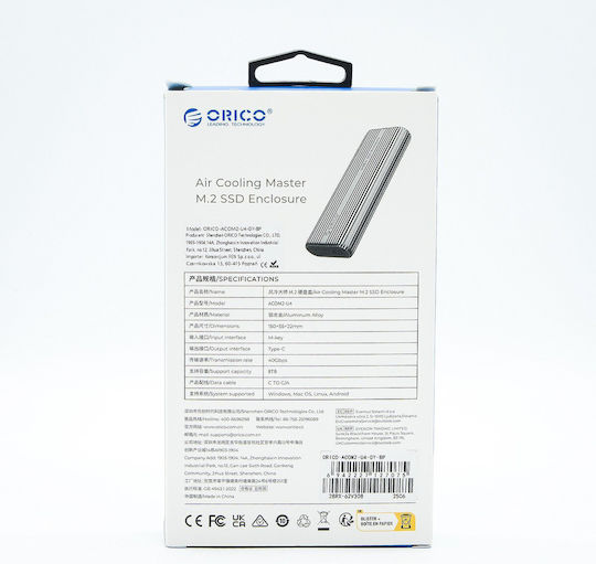 Orico Acom2-u4-gy Box M.2 Ssd External Usb Type-c Gray