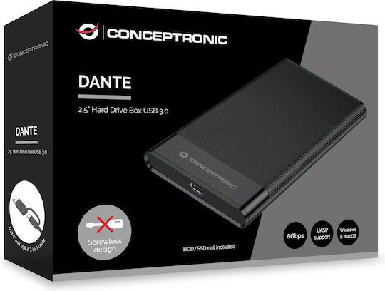 Conceptronic Case for Hard Drive 2.5" SATA III with Connection Type-C