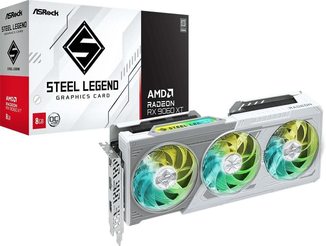 ASRock Radeon RX 9060 XT 8GB GDDR6 Steel Legend OC Κάρτα Γραφικών