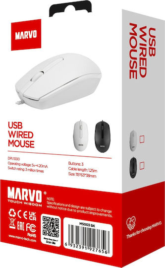 Marvo MS003 Gaming Ποντίκι Μαύρο