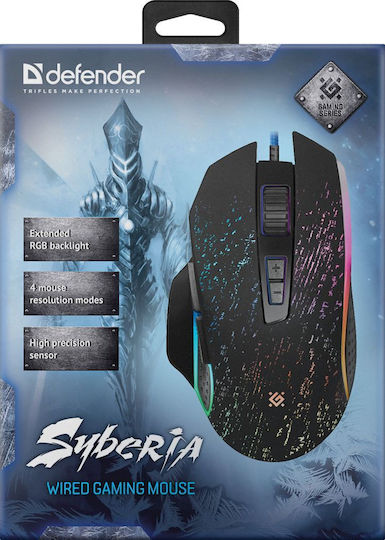 Defender Syberia GM-680L RGB Gaming Ποντίκι 3200 DPI Μαύρο