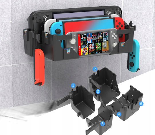 Jys Βάση για 2 χειριστήρια Switch / Switch Lite / Switch OLED / Steam Deck Wall Mount Holder For Nintendo + Accessories/Ns247 Πολύχρωμη SB7775