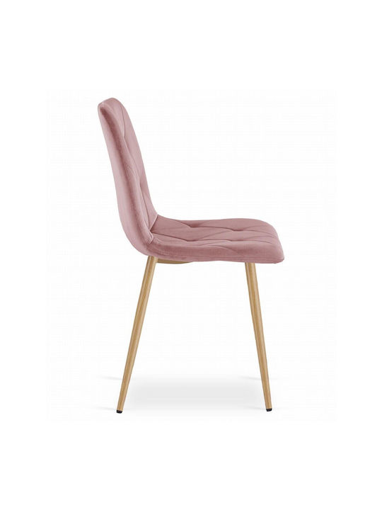 Libra Καρέκλα Κουζίνας Βελούδινη Pink 45x54x86.5εκ.