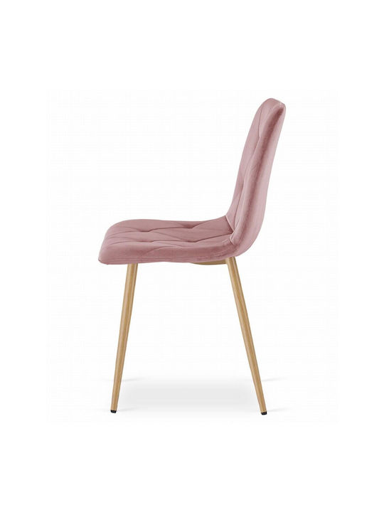 Libra Καρέκλα Κουζίνας Βελούδινη Pink 45x54x86.5εκ.