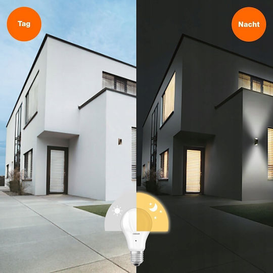 Osram LED Bulb 9W 112mm for Socket E27 and Shape A60 Warm White 806lm with Photocell