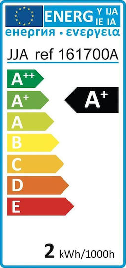 Λάμπα LED 2W 106mm για Ντουί E27 και Σχήμα A60 Θερμό Λευκό