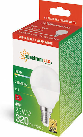 Spectrum LED Bulb 4W for Socket E14 and Shape G45 Warm White