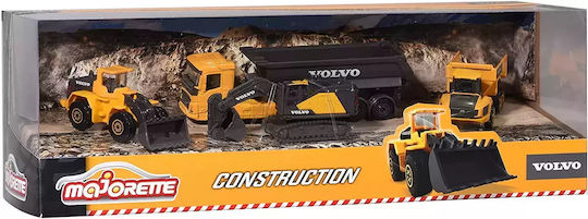Majorette Excavator SET 4 MAȘINI METALICE VOLVO 7,5CM pentru 3+ ani+ Ani