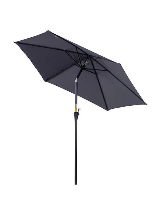 Garten & Terrassen Sonnenschirm Bodenständer Rund Aluminium Gray mit Ständer Ø2.7m