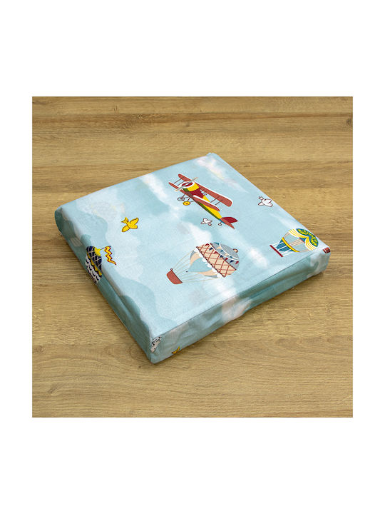 Lino Home Set Kinderbettbezug Einzel mit Kissenbezug Baumwolle Petrol 160x240cm