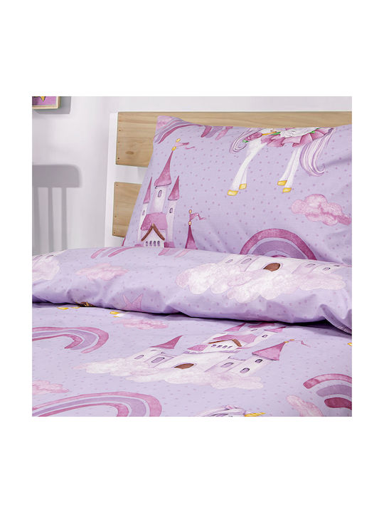 Lino Home Σετ Παιδική Παπλωματοθήκη Μονή Λιλά