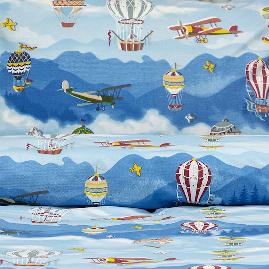 Lino Home Комплект Детски Плик за Завивка Единичен с Калъфка Синьо 160x240бр